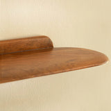 slim wooden wall shelf