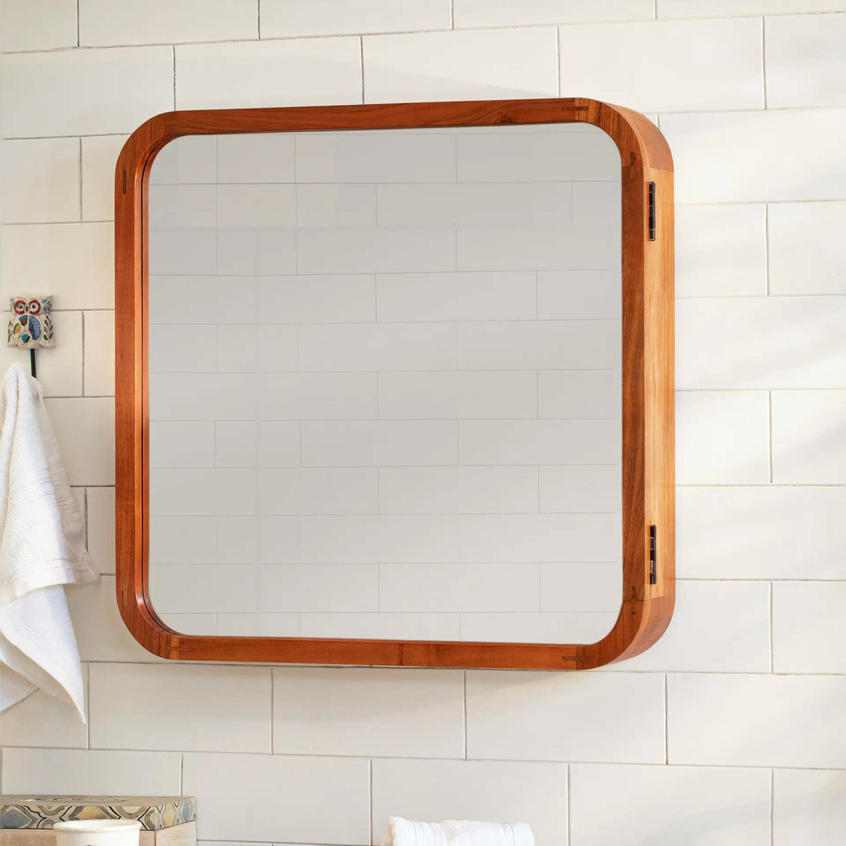 Wall Cabinet with Mirror - Square