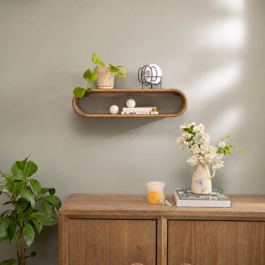 Cocoon Wooden Wall Shelf