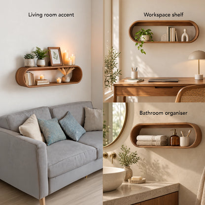 Cocoon Wooden Wall Shelf
