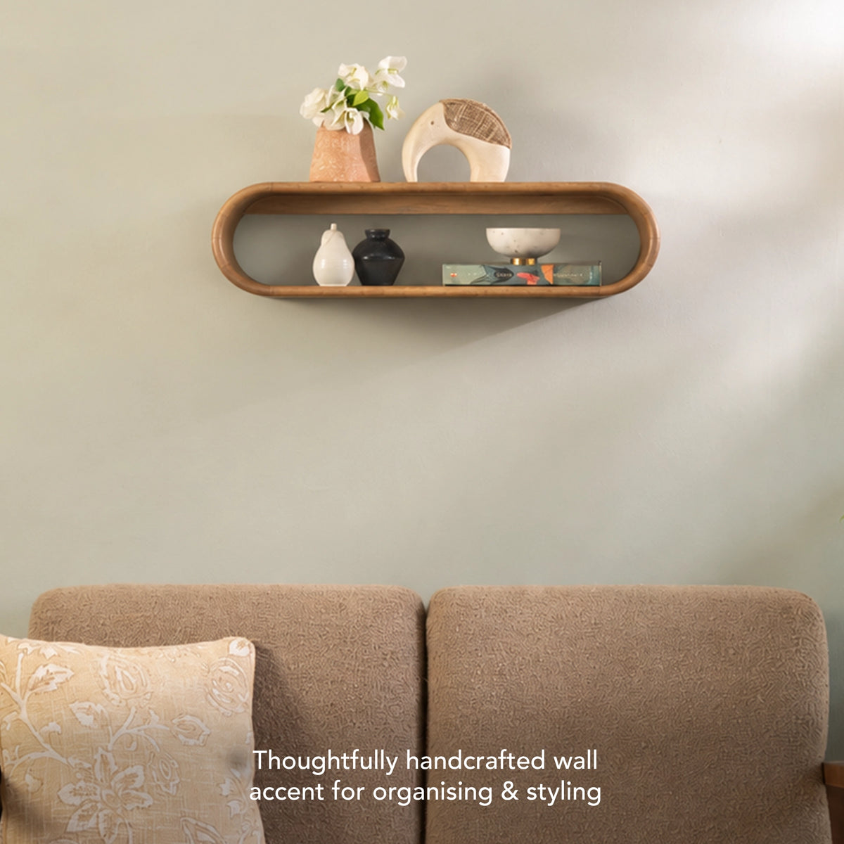 Cocoon Wooden Wall Shelf