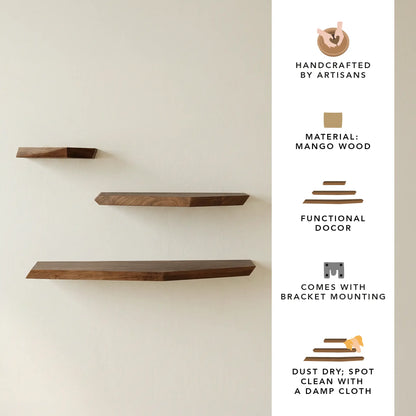 Sculpt Wooden Shelf - Set of 3