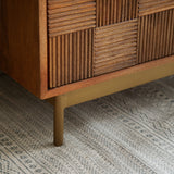 Bruno triple drawer chest with metal stand