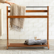 Ready-To-Assemble Wooden Towel Holder with Shelf