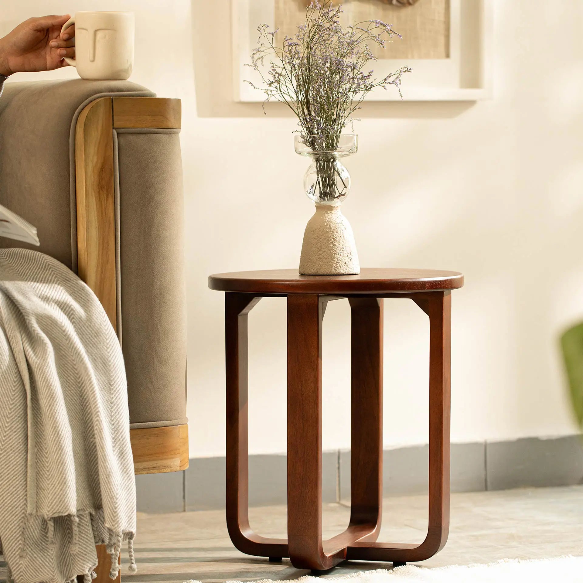 Wooden Four-Legged Side Table