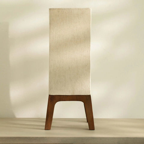 Gren Wooden Table Lamp Square Legged With Shade - Beige