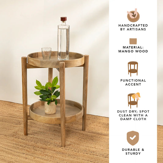 West Village Side Table- with 2 Removable Round Trays