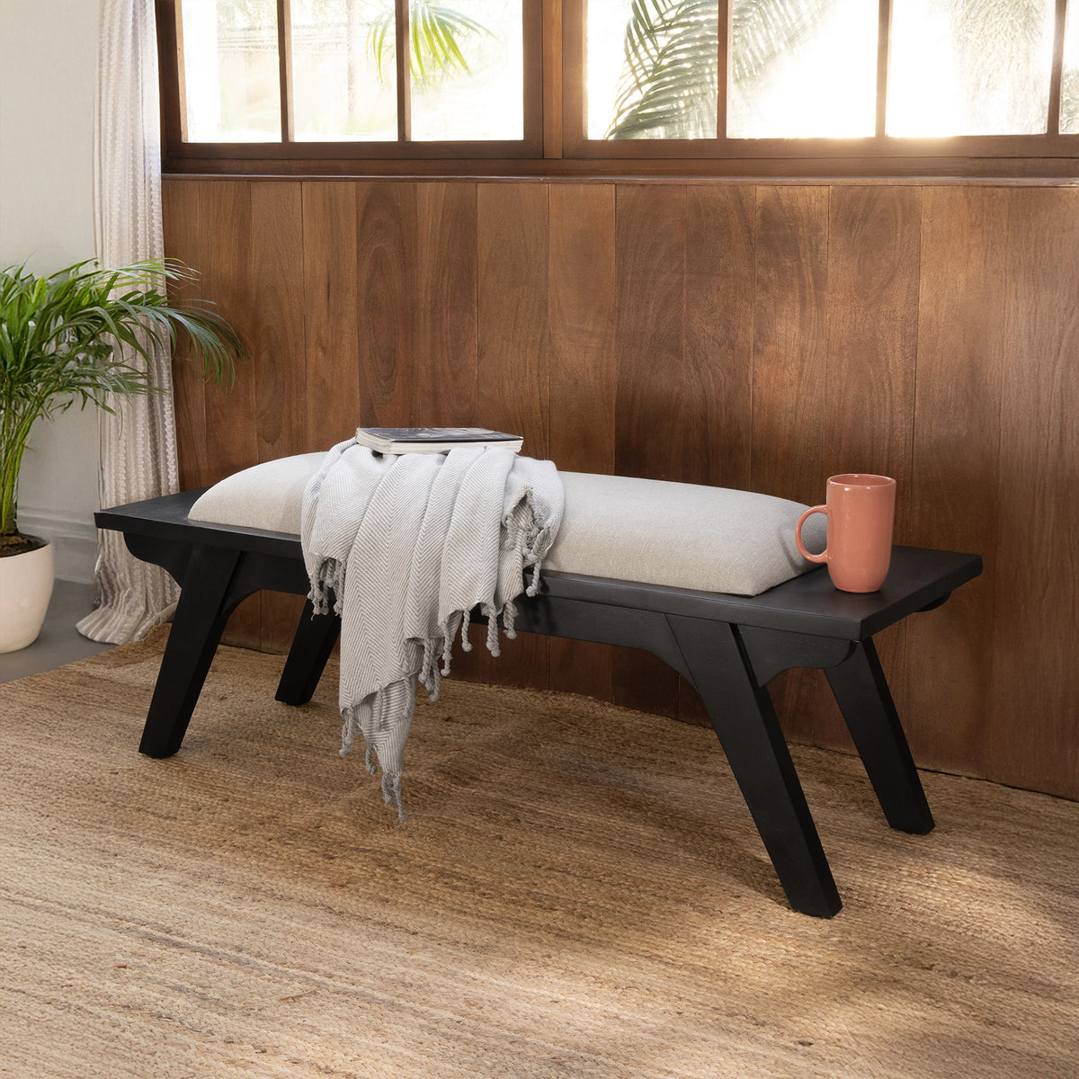 Monochrome Upholstered Bench