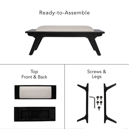 Monochrome Upholstered Bench