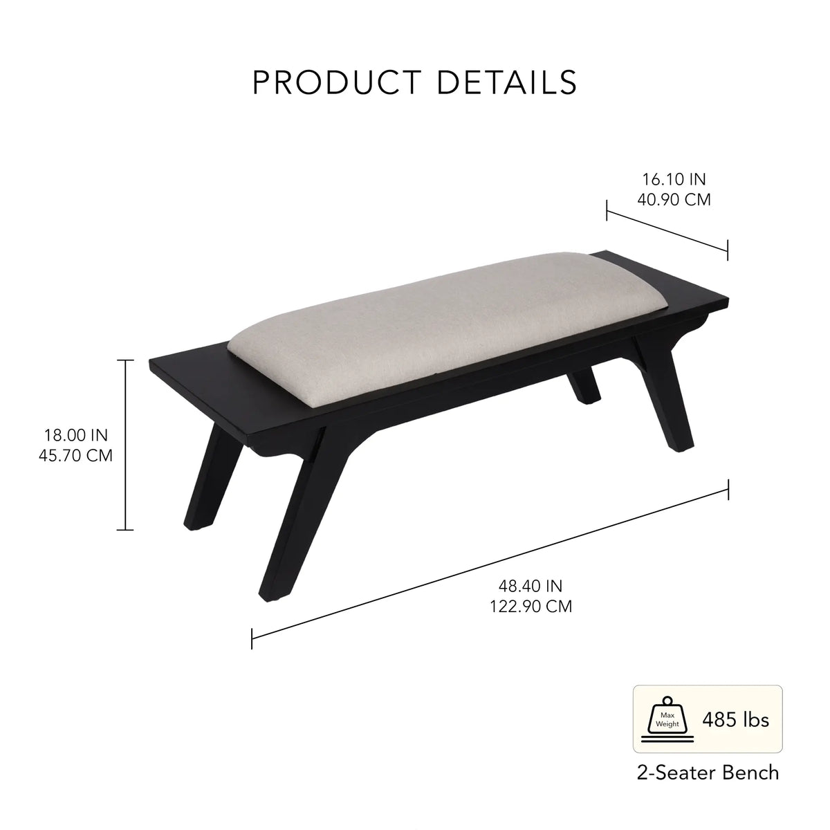 Monochrome Upholstered Bench