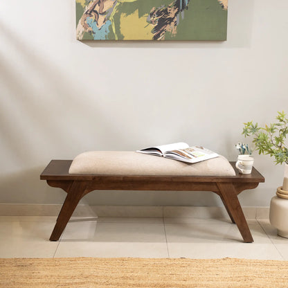 Walnut Haze Upholstered Bench- 1