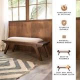 Walnut Haze Upholstered Bench- 1