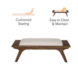 Walnut Haze Upholstered Bench- 1