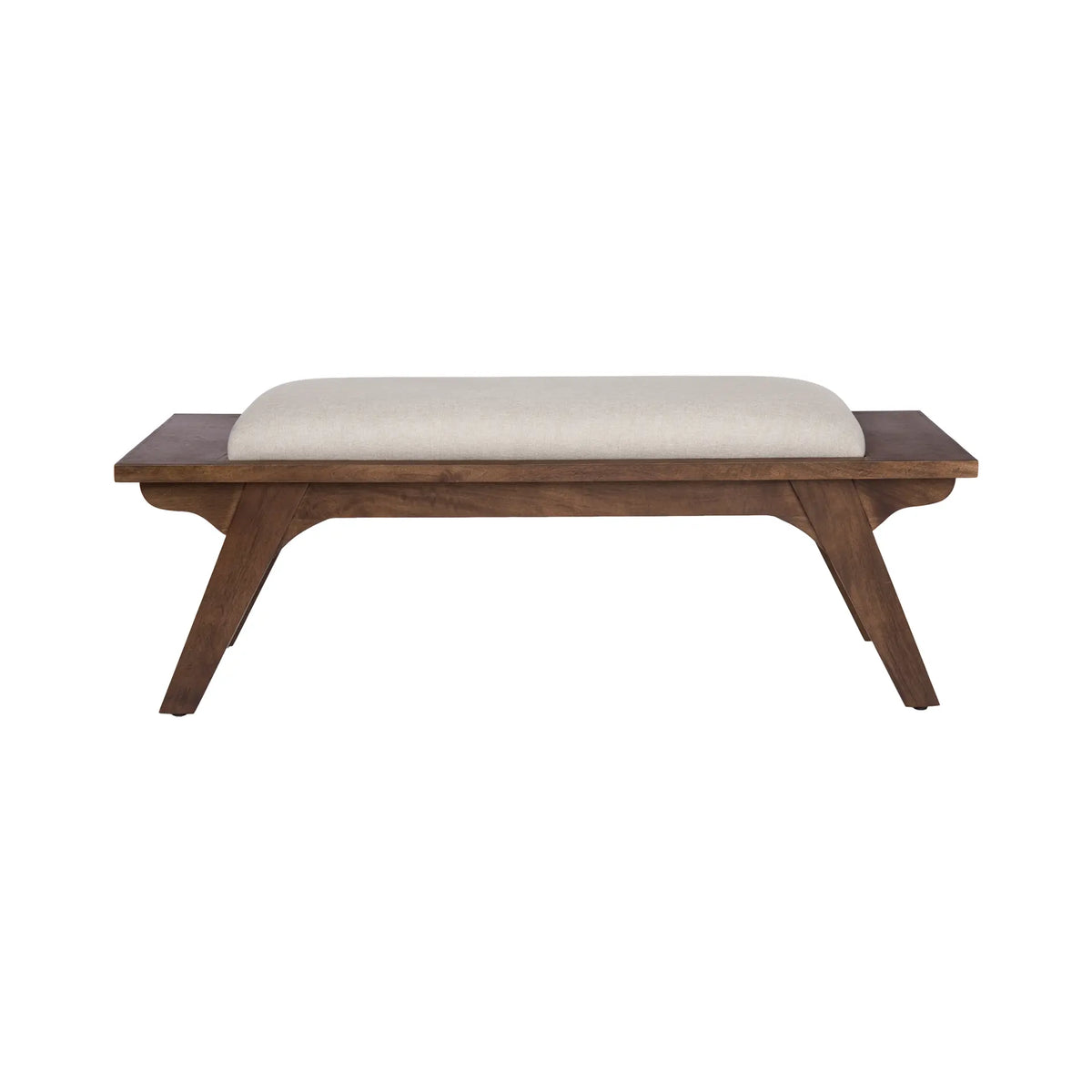 Walnut Haze Upholstered Bench- 1