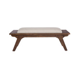 Walnut Haze Upholstered Bench- 1