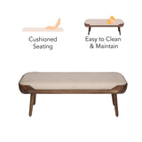 Walnut Haze Upholstered Bench- 2