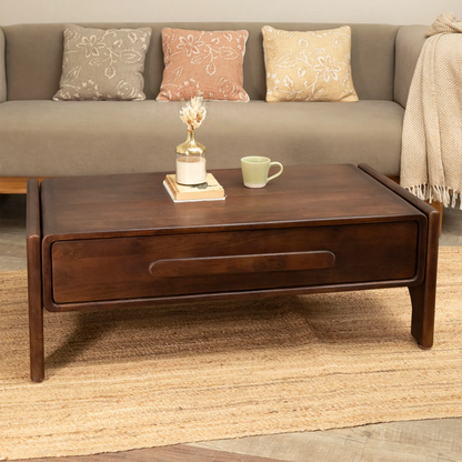Walnut Haze Coffee Table With Drawer