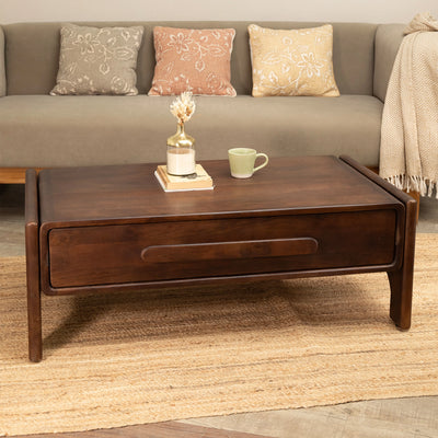 Walnut Haze Coffee Table With Drawer