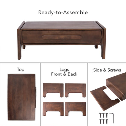 Walnut Haze Coffee Table With Drawer
