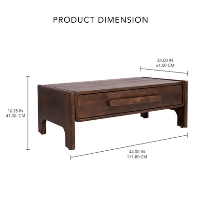 Walnut Haze Coffee Table With Drawer