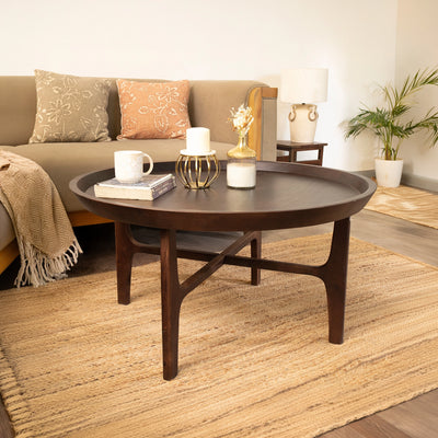 Walnut Haze Round Coffee Table