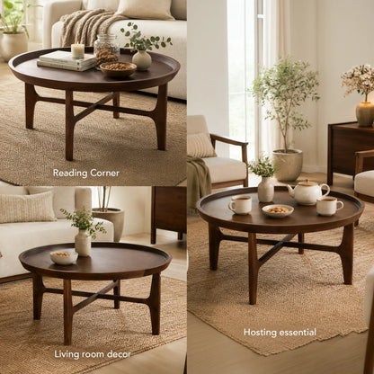 Walnut Haze Round Coffee Table