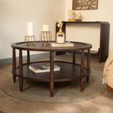 Walnut Haze Round 2 Tier Coffee Table
