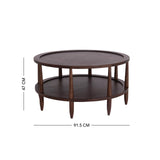 Walnut Haze Round 2 Tier Coffee Table