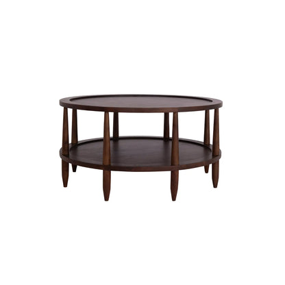 Walnut Haze Round 2 Tier Coffee Table
