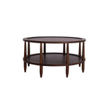 Walnut Haze Round 2 Tier Coffee Table