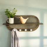 Lusha Wooden Cane Wall Shelf