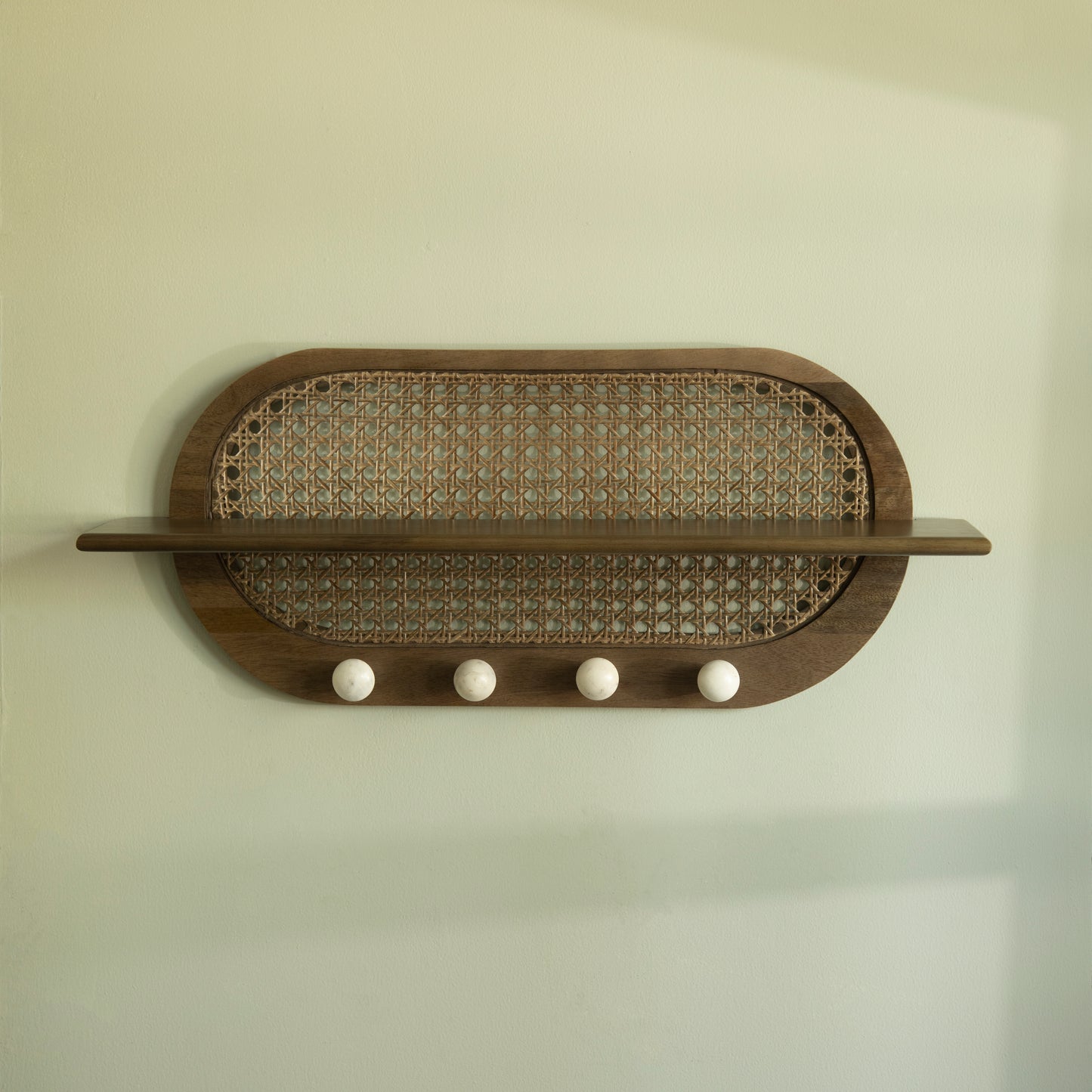 Lusha Wooden Cane Wall Shelf