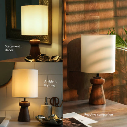 Honeygrain Wooden Table Lamp with Shade