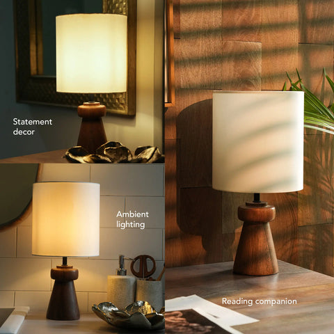 Honeygrain Wooden Table Lamp with Shade