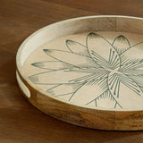 Floral Round Tray - Blue