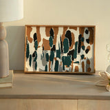 Wooden Muticolour Abstract Tray
