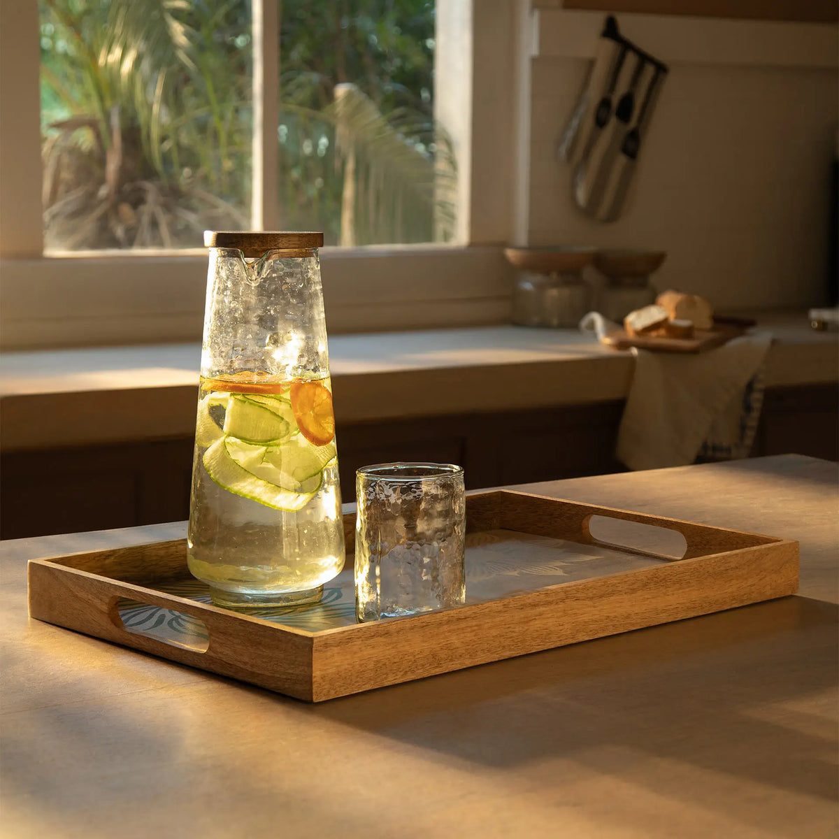 Wooden Floral Handcrafted Tray