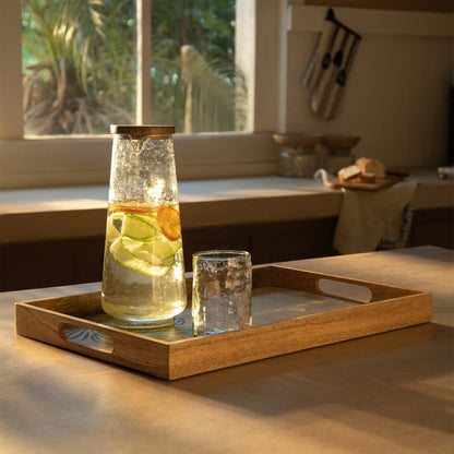 Wooden Floral Handcrafted Tray