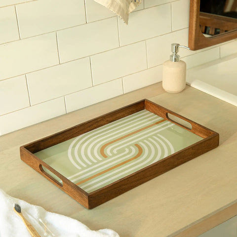 Wooden Handcrafted Tray - Green