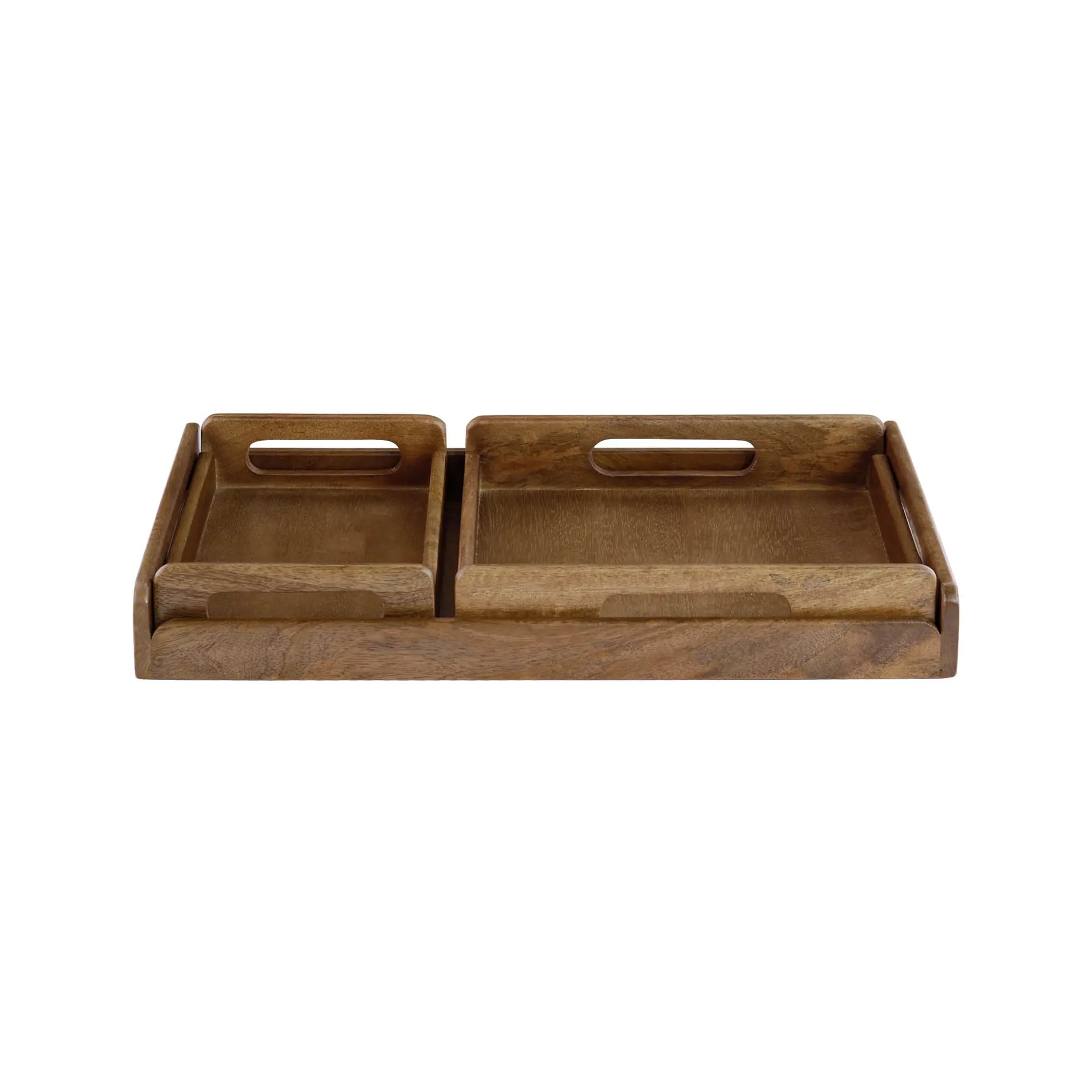 Chestnut Brown Nested Wooden Tray Set of 3