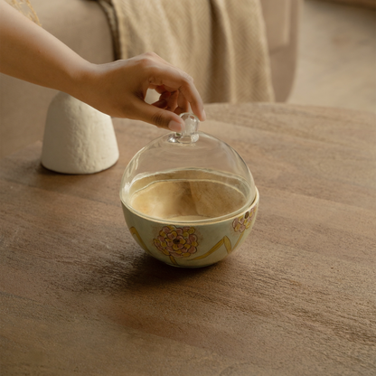 Forever Blooms Bowl with Cloche