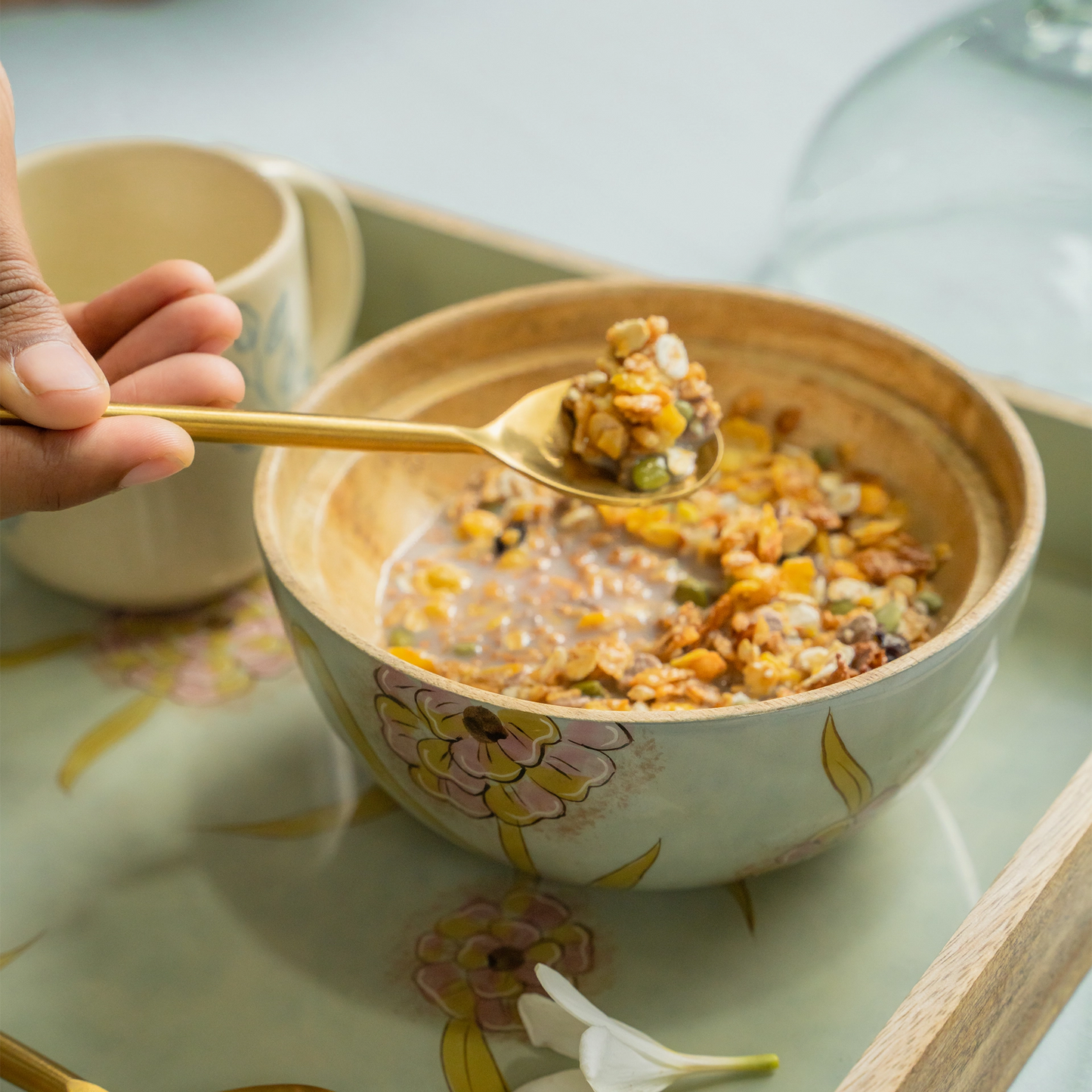 Forever Blooms Bowl with Cloche