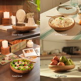 caramel enamelled wooden salad bowl - large