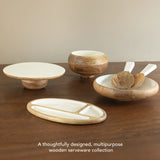 caramel enamelled wooden salad bowl - large