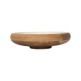 caramel enamelled wooden salad bowl - large