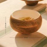 caramel enamelled wooden salad bowl - Small