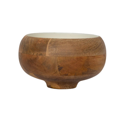 caramel enamelled wooden salad bowl - Small
