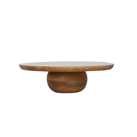 caramel enamelled wood cake stand