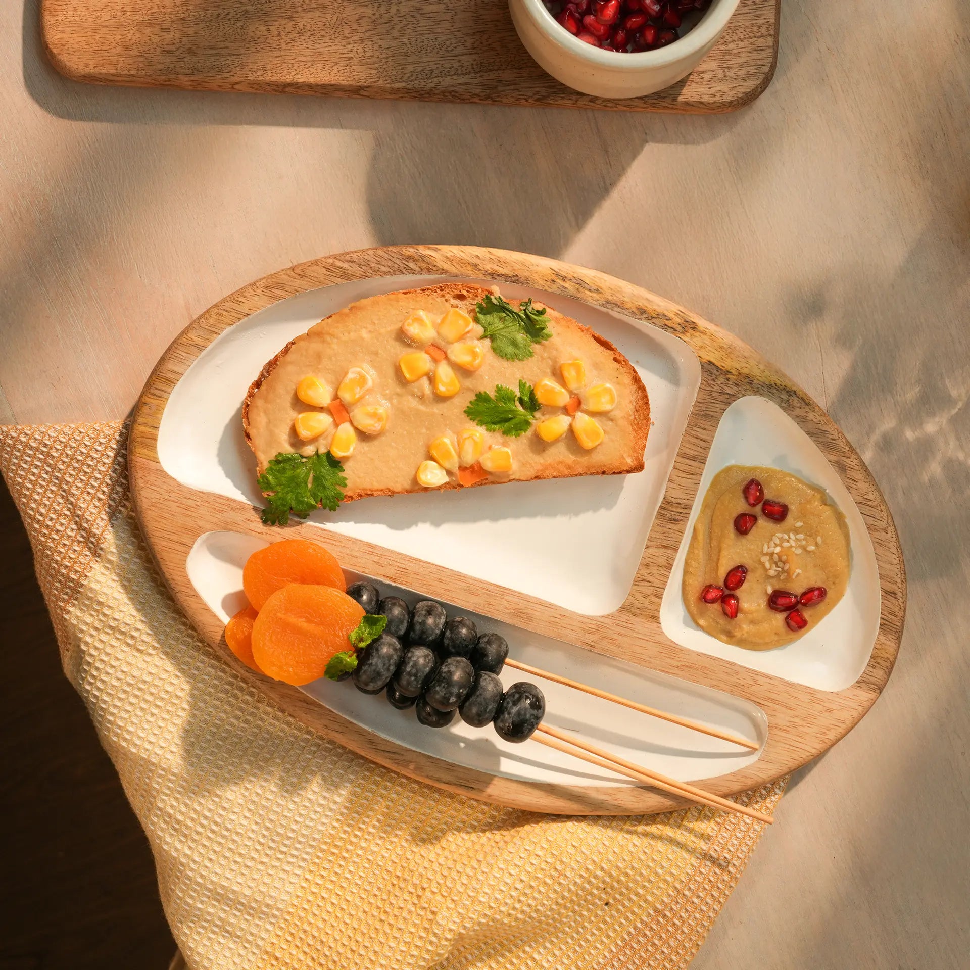 caramel enamelled wooden platter