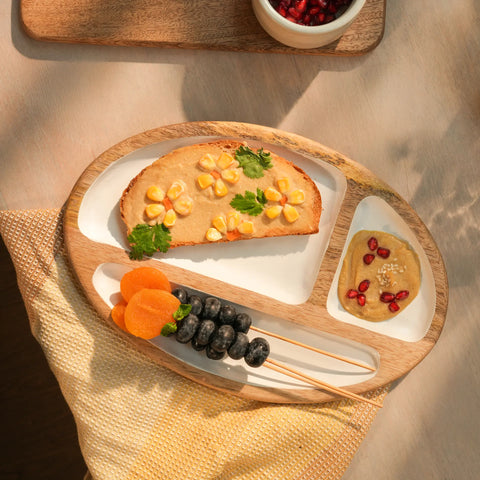 caramel enamelled wooden platter